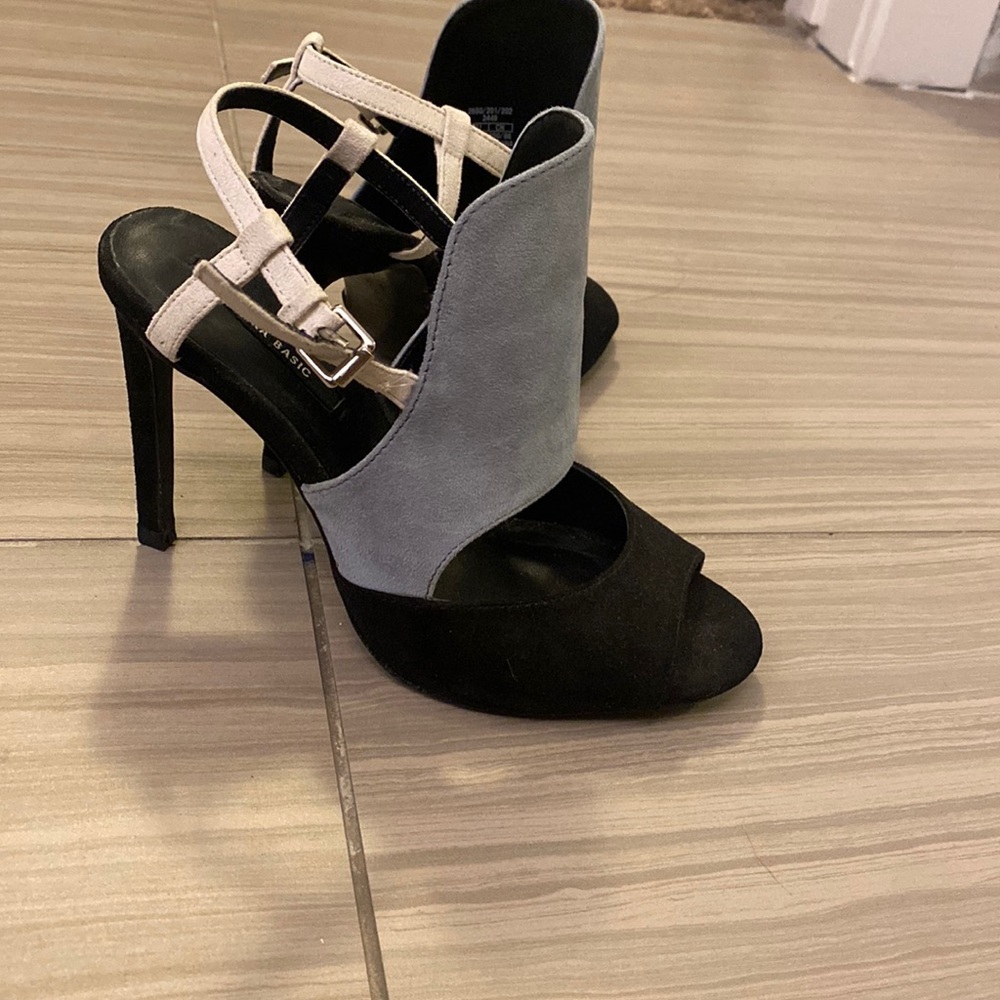 Zara black/blue/white heels/stilettos size 38